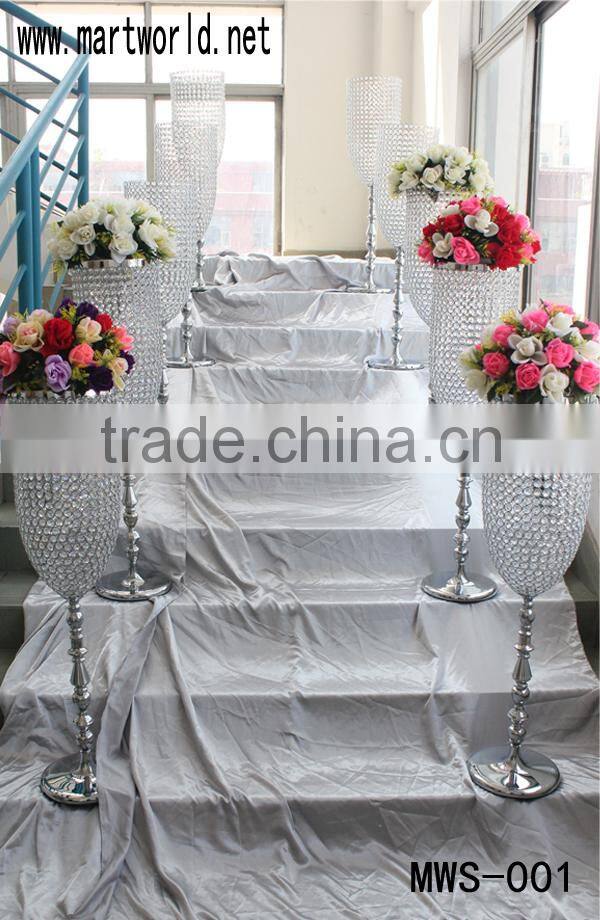 Wholesale high quality metal&crystal wedding pillar wedding walkway stand wedding column for party wedding decoration(MWS-001)