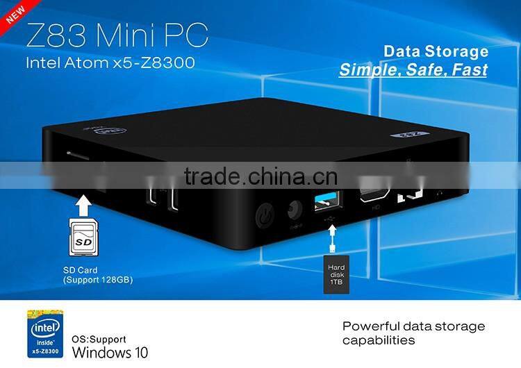 Z83 Windows 10 Intel HD 4K 32GB Mini PC Set Top Box Dual WIFI Bluetooth Media Player