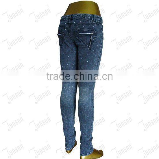 Lady's denim jeans JS-10905# dk gray