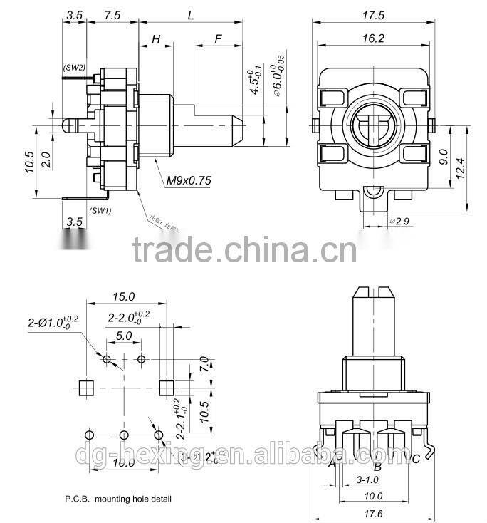 16mm Newest arrival coffee machine parts rotary encoder switch