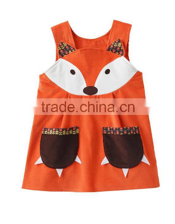 OEM super quality 100%Organic Cotton baby animal romper with FOX and CAT patterns