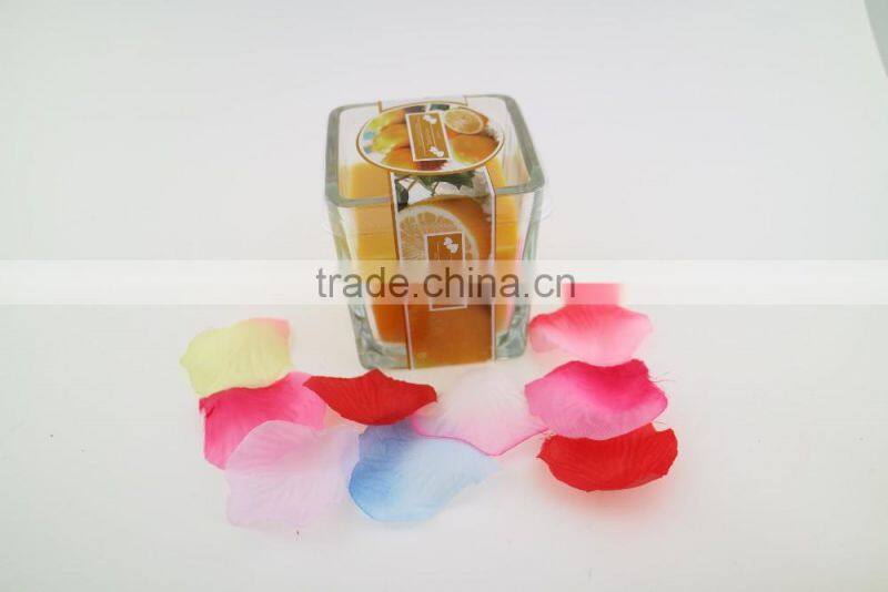 7*8 flat top soy candles in glass candle holders oblong type for decoration