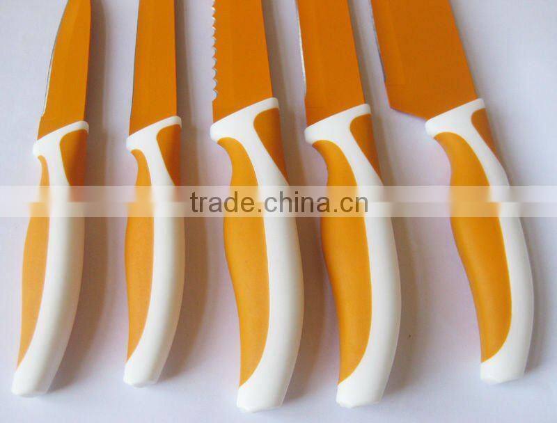 stainless steel paring knife with rubber handle