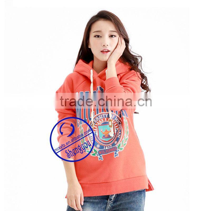 Wholesale combed cotton hoodies&sweatshirts custom print womens sweatshirt