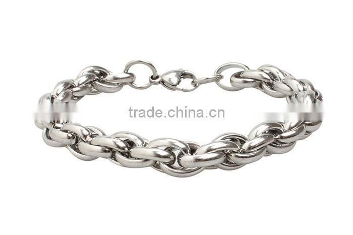 Fashionable jewelry simple style natural color 316l stainless steel men bracelet