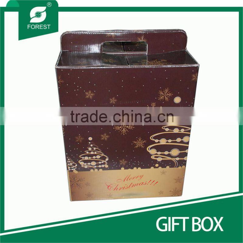BEAUTIFUL DESIGN CORRUGATED CARDBOARD GIFT BOX WITH HANDLES