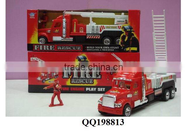Plastic friction toy fire engine