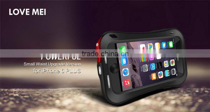 Love Mei Gorilla Glass Aluminum Outdoor Waterproof Case For iPhone 6 Plus