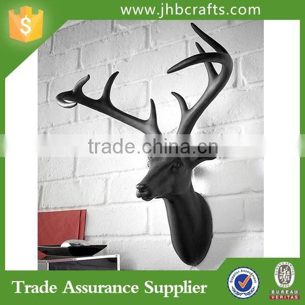 Deer Head 9.5 in. H x 8 in. W Resin Black Wall Hook Home Decor