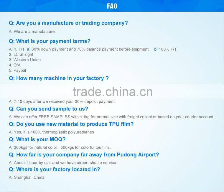 tpu film for medical waterbag