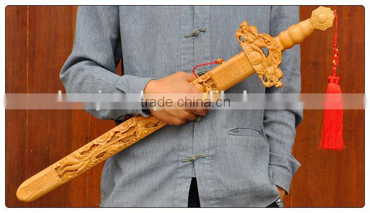 The lucky sword, the peach wood sword, wood crafts, home -guarding and fengshui, for security and peace home decoration