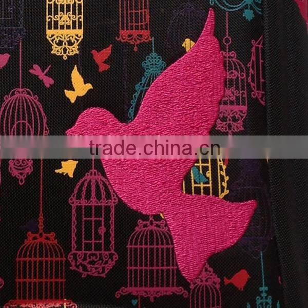 Top quality kids beautiful bird school backpack bags for girls