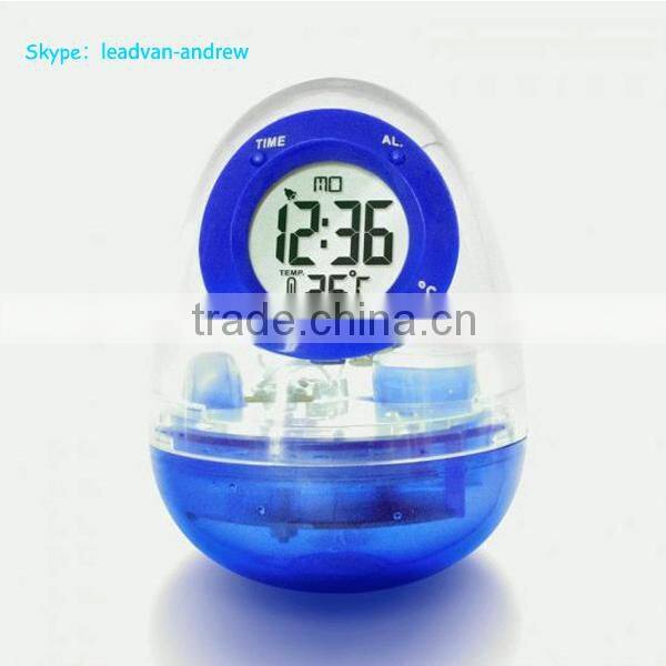 Mini Water Clock Egg Shape Water Powered Table Clock