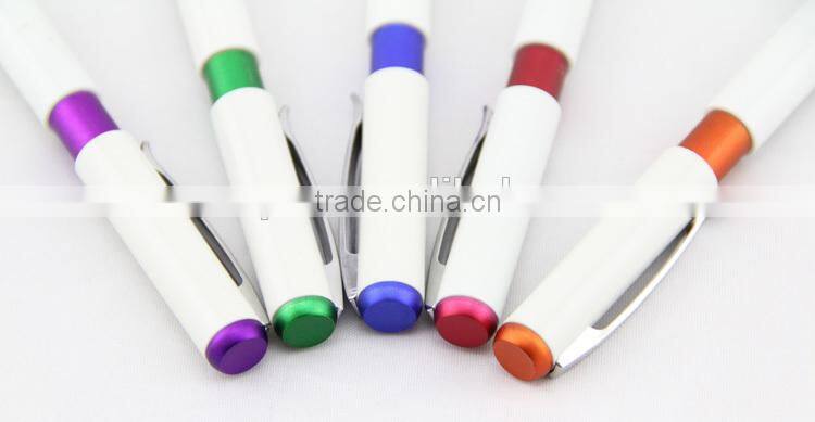 latest products in market white cheap plastic ballpoint pen