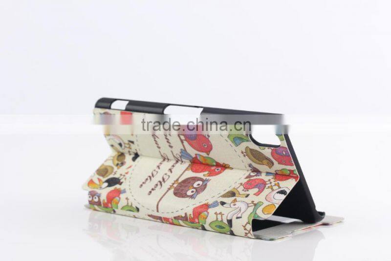 Painting ultra thin leather case for Sony Xperia Z2