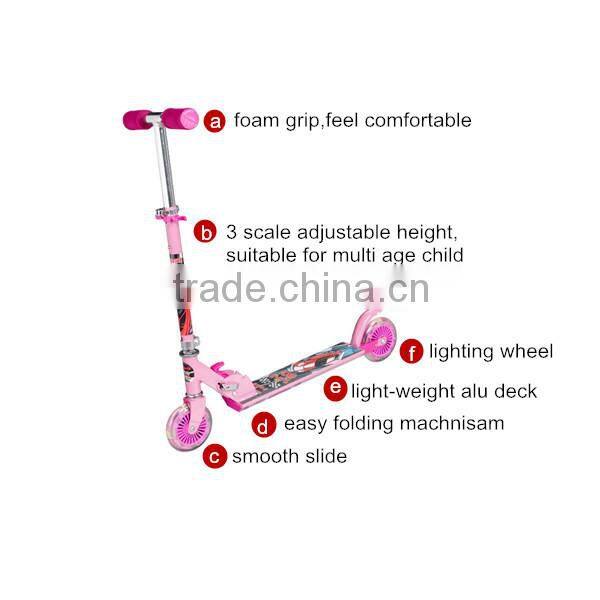 2014 New Children Kids Folding scooter With Light