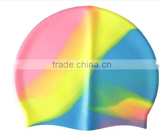 Fashionable Best Quality adult or kid size customized logo printing waterproof silicone swimming cap