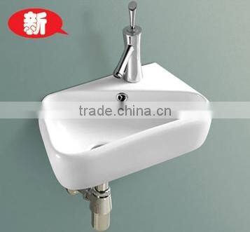 LELIN latest super thin,slim edge art ceramic basin lavatory bowl sink bathroom vanity wall mounted left-side mini wash basin