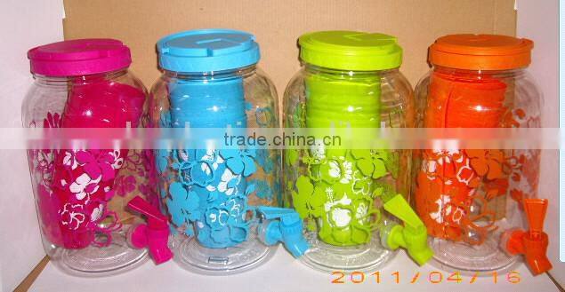 Colorful 1Gallon Plastic Beverage Dispenser