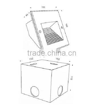 2016 stainless steel ultra thin IP65 6w led stair light