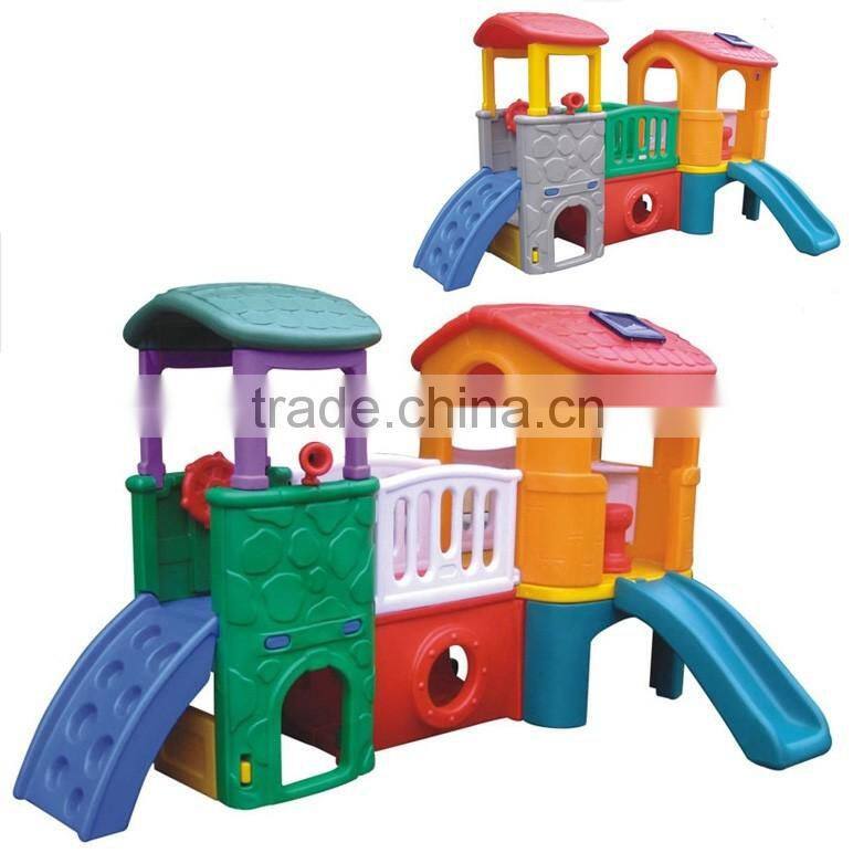 LLDPE Plastic Type and Plastic Frame Material Kids Plastic Playhouse with Slide