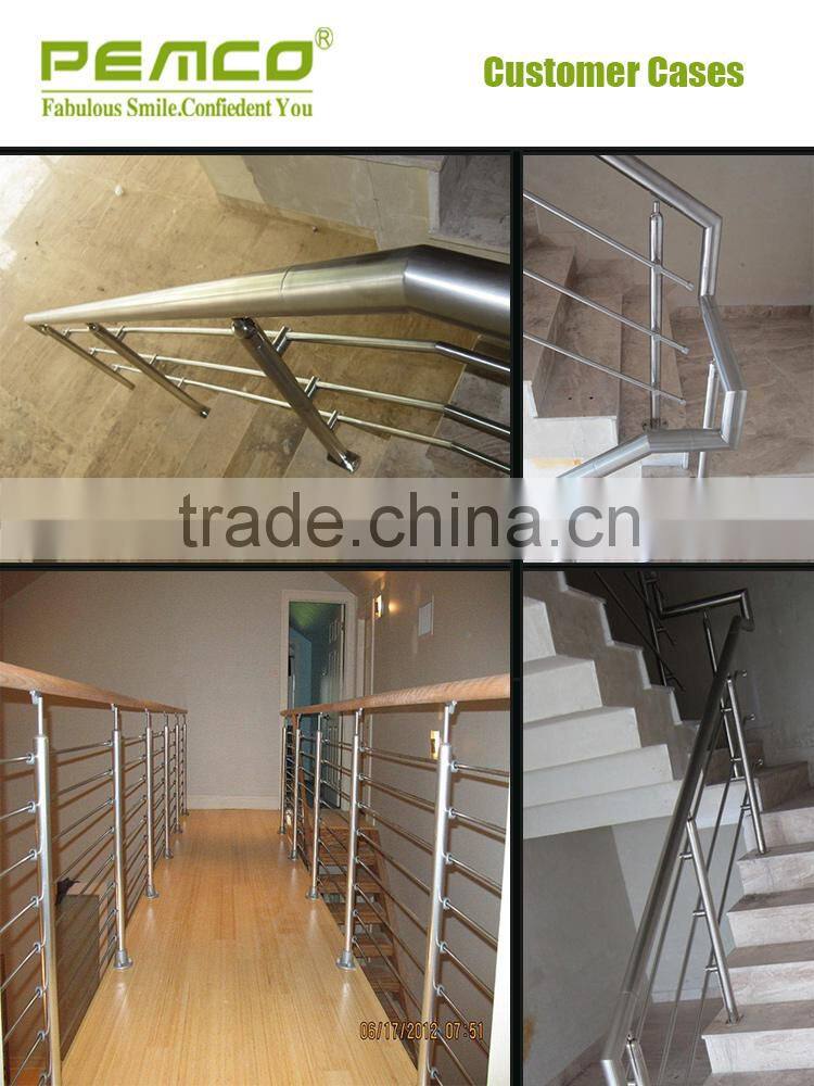 Best Professional Project Factory For Indoor/Outdoor Removable Clear Glass Stair Balcony Stainless Steel Balustrade