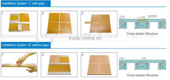 sound insulation MDF wooden perforated acoustic panel for auditorium