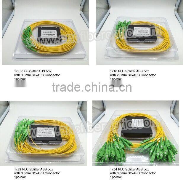 GPON EPON PON System 1x8 LGX PLC Splitter Box with SC/APC Connector