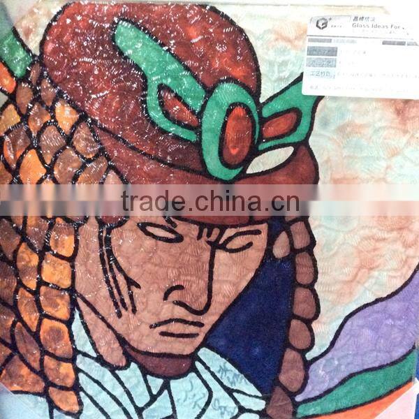 Special shape glass table , curving line, ceramic digital printing glass