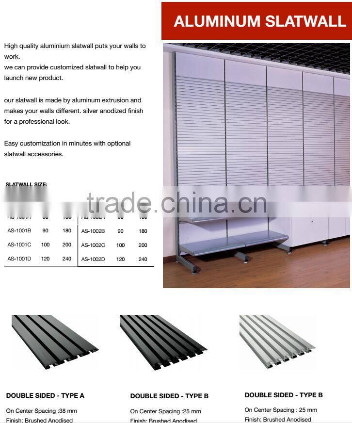 Various Types Aluminum Slatwall for Display