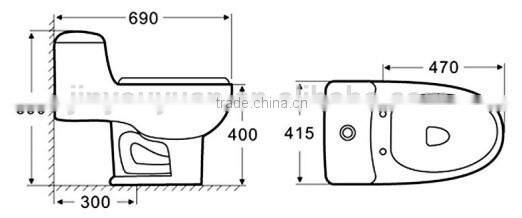 Y8001 One Piece Toilets yyu ceramic