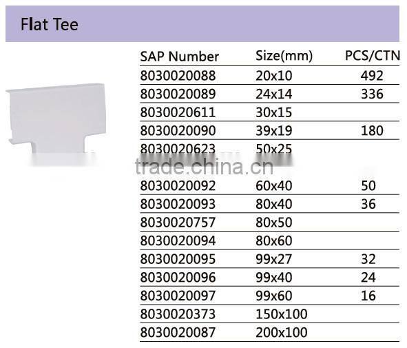 PVC Cable Trunking Fittings flat Tee