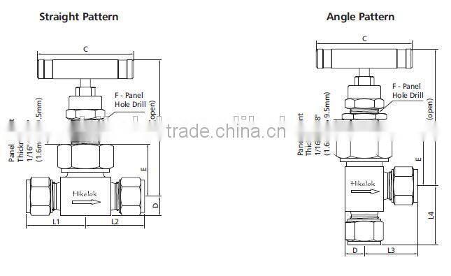 SS316 Forged Needle Valve Upper Stem and Lower Stem Design Needle Valve Shut Off Valve Flow Control Valve