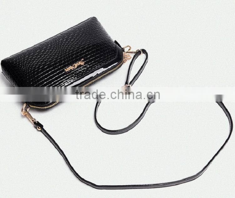 Small Size Shiny PU Leather Lady Bags Messenger Bags Clutch Handbags