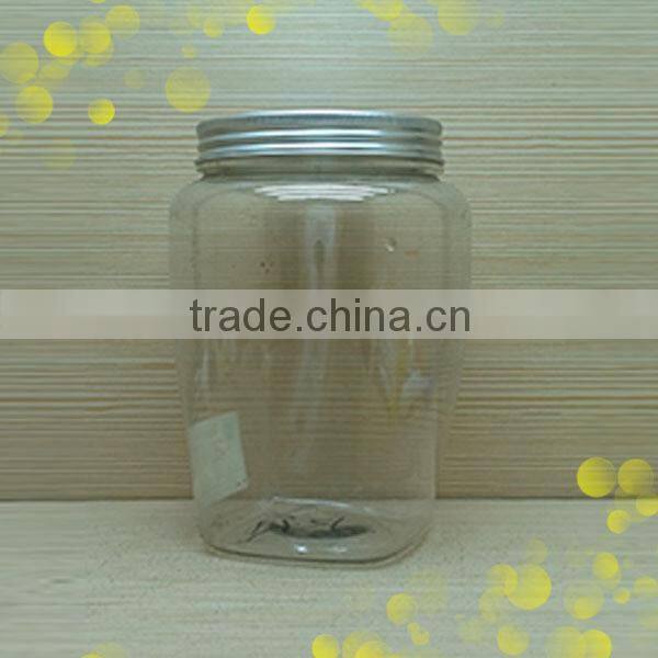 32oz 1000ml pet clear cosmetic plastic square jar for honey, candy, sea salt,nut