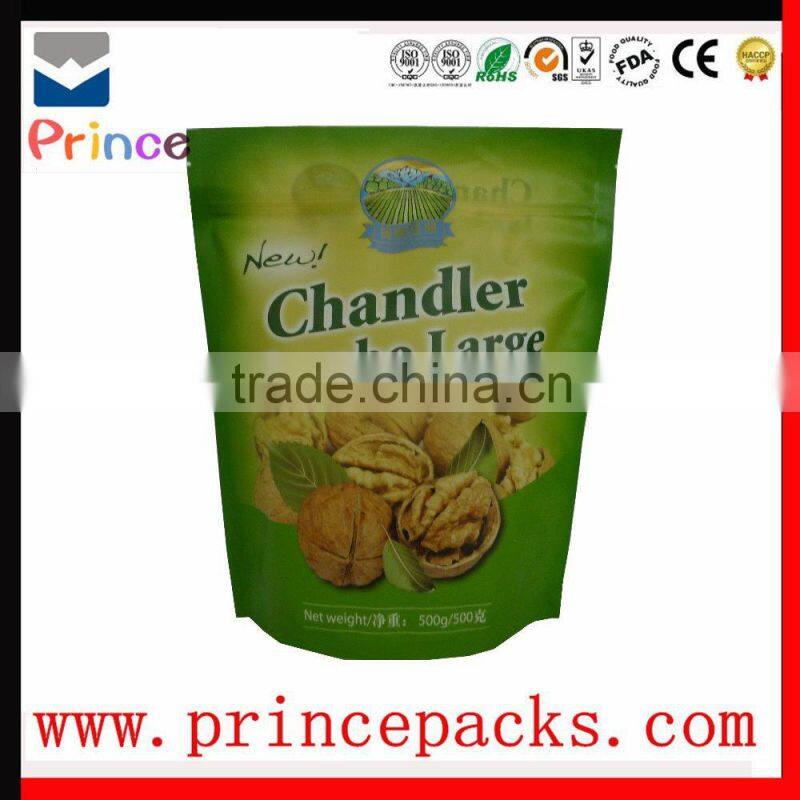 stand up tea zip lock packaging bag with heat seal printing aluminum foil tea packaging bag