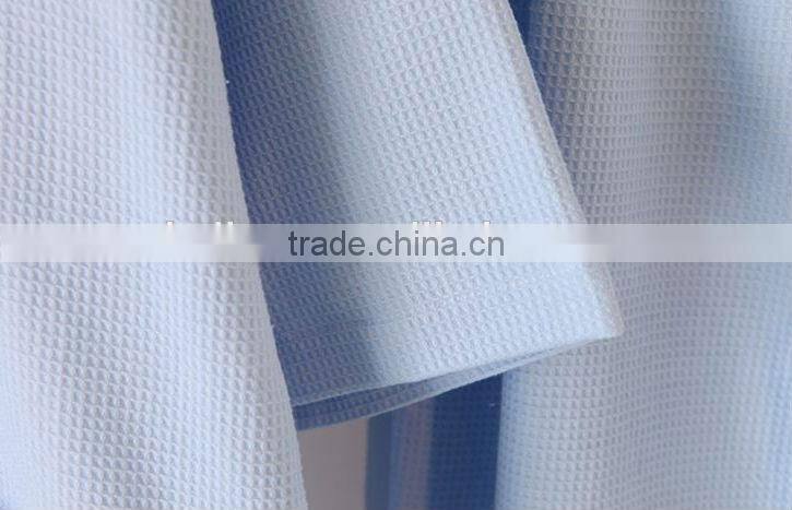 100% Cotton Waffle Robe Blue Waffle Bathrobe Thin Robe For Summer and Spring Hotel Bathrobe