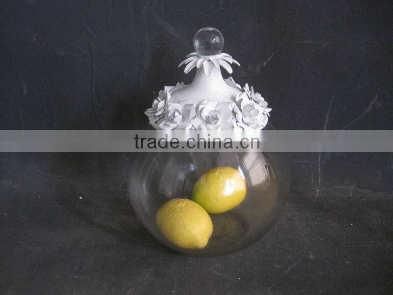 Butterfly vintage white decorative glass jars