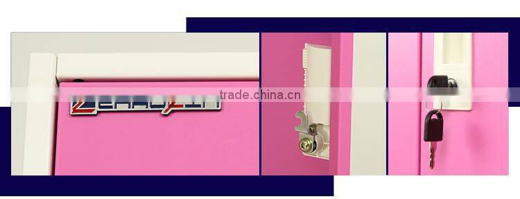 material 3-door closet key lock colorful steel locker staff office locker