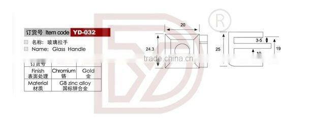 Zinc Alloy Handle for Glass Door