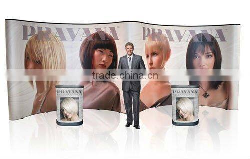 Easy assembled trade show curved or straight metal pop up stand