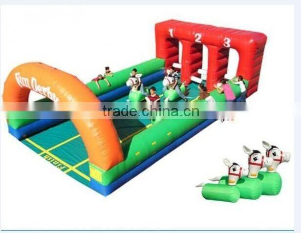 7.5mWx9mLx3mH fun derby inflatable pony hops race track outdoor inflatable race games