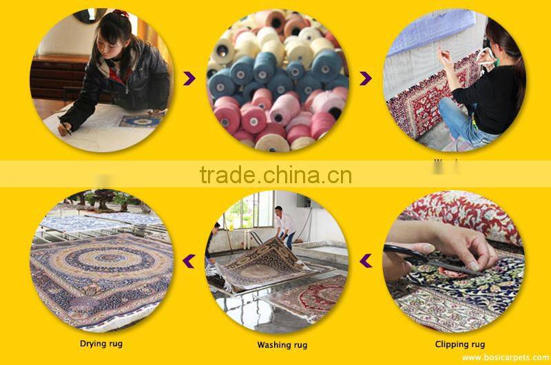 3x5ft tree of life silk rug yellow color nain rug small size