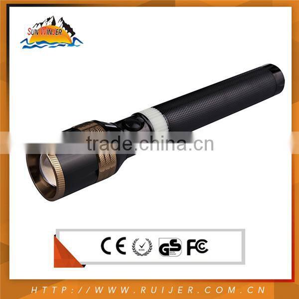 2015 Best Selling Rechargeable Torch Flashlight Red Led Flashing