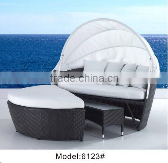 Plastic swimming pool chair sun lounger Outdoor rattan garden furniture ottoman