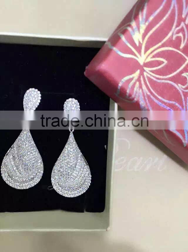 Bridal style Micro setting Cubic zirconia Bridal earrings