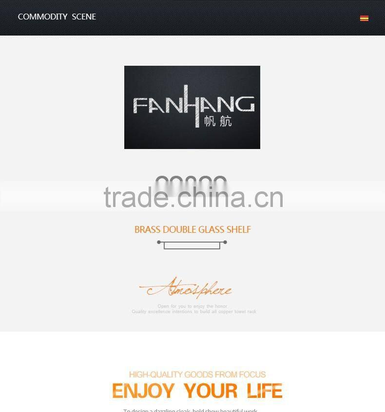 80900 bathroom shelf towels for bathroom Double glass shelf hotel use toilet accessories