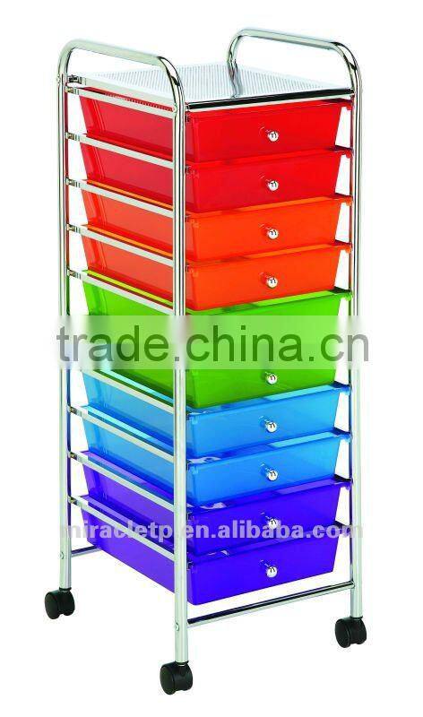 9 PP Plastic White Storage Drawers Cart Organizer