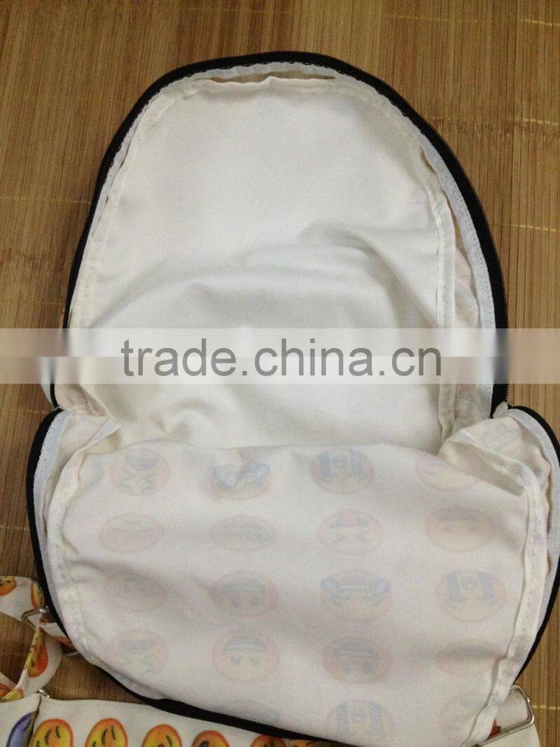 Emoji Printed High School Bag Backpack,smile face canvas daypack backpack cool Cute Emoji Backpack
