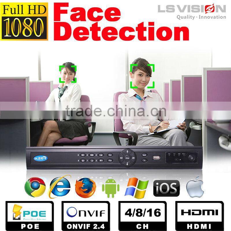 LS VISION cheap motion detection 1080p 4ch poe nvr kits